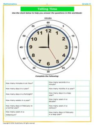 cover image of Grade 4 Maths Workbook: Measurement - Time & Calendar